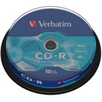 Verbatim CD-R 700MB 52x, cakebox, 10ks